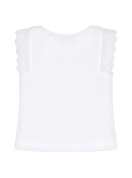 T-Shirt Mayoral Espadrille Blanc pour Fille