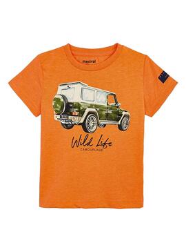 T-Shirt Mayoral Orange Car pour Garçon