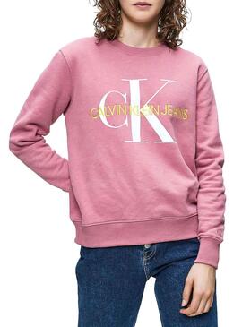 Sweat Calvin Klein teinture Vegetable Dye rose femme