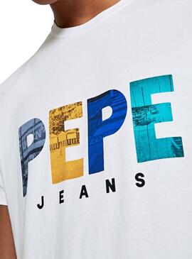 T-Shirt Pepe Jeans Edison White pour Homme