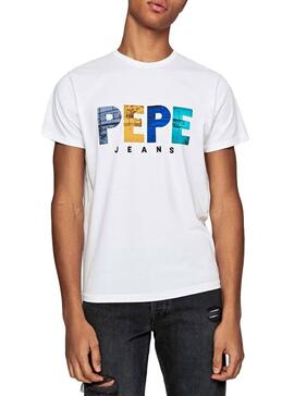 T-Shirt Pepe Jeans Edison White pour Homme