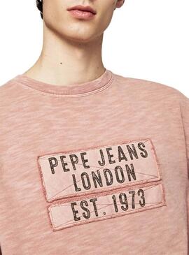 Sweat Pepe Jeans Gregory Pink pour Homme