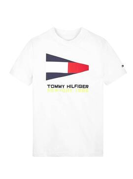 T-Shirt Tommy Hilfiger Flag Blanc pour Garçon