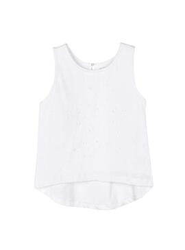 Top Mayoral Embroidered Blanc pour Fille