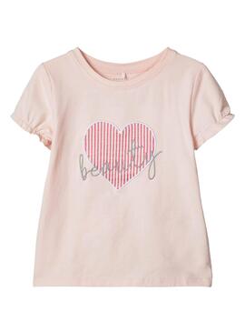 T-Shirt Name It Fastripa Pink pour Fille