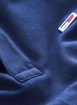 Polo Tommy Jeans Classic Solid Bleu pour Homme