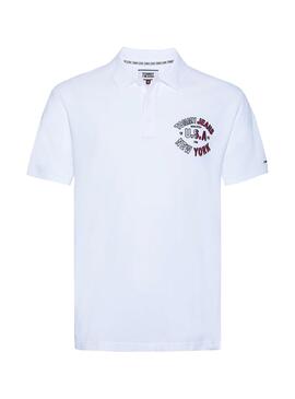Polo Tommy Jeans Essential Logo Blanc pour Homme