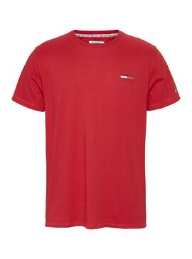 T-Shirt Tommy Jeans Chest Logo Rouge pour Homme
