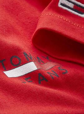 T-Shirt Tommy Jeans Chest Logo Rouge pour Homme