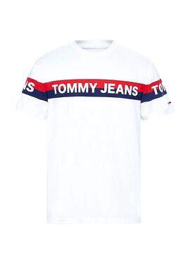 T-Shirt Tommy Jeans Double Stripe Blanc