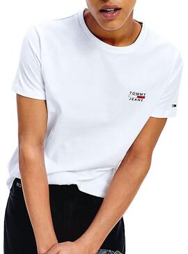 T-Shirt Tommy Jeans Chest Logo Blanc
