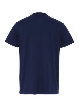 T-Shirt Tommy Jeans Chest Stripe Bleu pour Homme