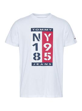 T-Shirt Tommy Jeans Vertical Logo Blanc Homme