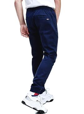 Pantalon Tommy Jeans Dobby Bleu pour Homme