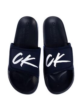 Flip Flops Calvin Klein CK Wave Marin pour Homme