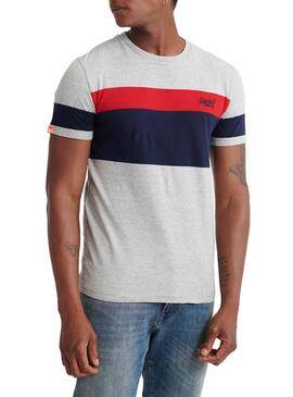 T-Shirt Superdry Chestband Gris pour Homme