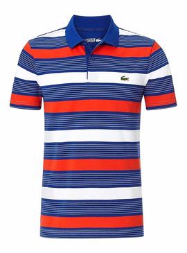 Polo Lacoste Sport Listes multicolores pour Homme