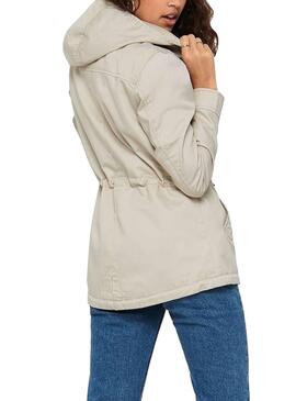 Parka Only New Lorca Spring Beige pour Femme
