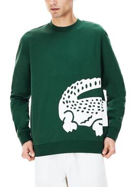 Sweat Lacoste Maxi Logo Vert pour Homme