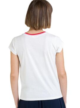 T-Shirt Naf Naf arc-en-ciel Blanc pour Femme