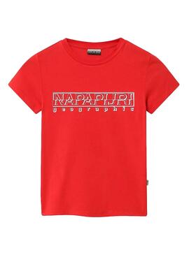 T-Shirt Napapijri Soli Rouge pour Niño