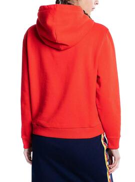 Sweat Tommy Jeans Signature Rouge Femme