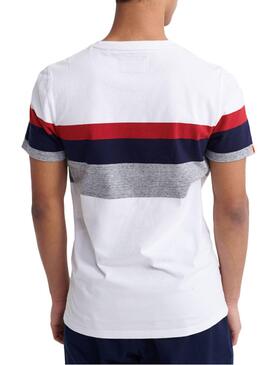 T-Shirt Superdry Classic Stripe Blanc Homme