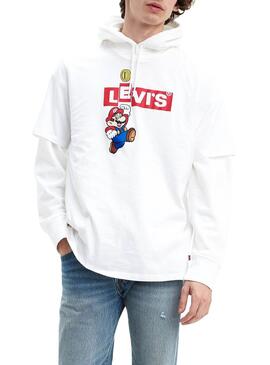T-Shirt Levis Super Mario Blanc pour Homme