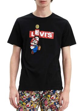T-Shirt Levis Super Mario Noire pour Homme