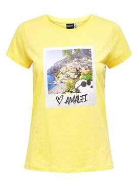 T-Shirt Only Snoopy Jaune pour Femme