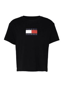 T-Shirt Tommy Jeans Flag Noire pour Femme