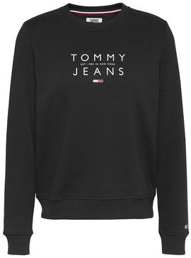 Sweat Logo Tommy Jeans Essential Noire Femme
