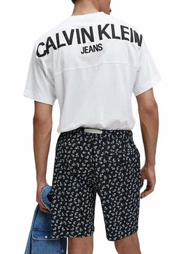 Sweat Calvin Klein Jeans Bck Logo Blanc Homme