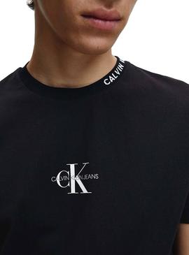 T-Shirt Calvin Klein Center Monogram Noire Homme