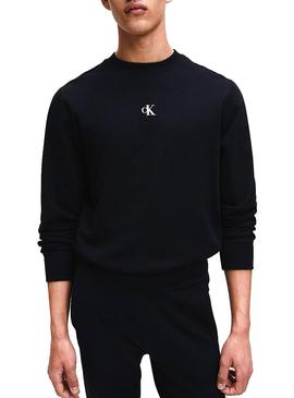 Sweat Calvin Klein Puff Print Noire pour Homme