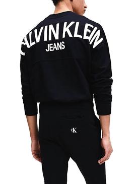 Sweat Calvin Klein Puff Print Noire pour Homme