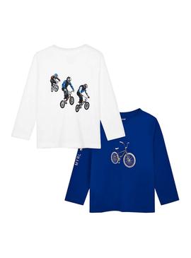 Set 2 T-Shirts Mayoral Smooth Blue pour Enfant