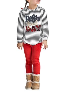 Set Mayoral Leggings Rouge Broderie pour Fille