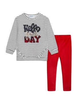 Set Mayoral Leggings Rouge Broderie pour Fille