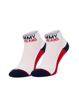 Pack chaussettes Tommy Jeans Flag Unisexe Blanc