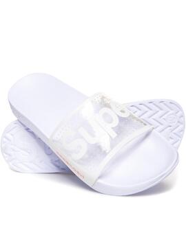 Tongs Superdry Jelly  Perforée Blanche Femme