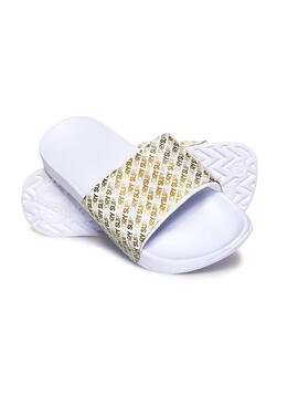 Tongs Superdry Jelly Repeat White Woman