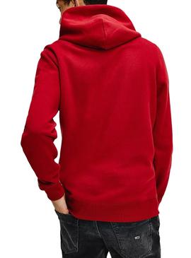 Sweat Tommy Jeans Hoodie Rouge pour Homme