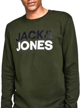 Sweat Jack & Jones Sports Vert pour Homme