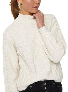 Pull Only New Blanc pour Femme