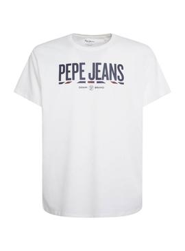 T-Shirt Pepe Jeans Brenton Blanc pour Homme