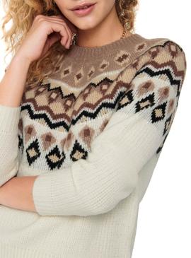 Pull Only Beige Lamber pour Femme