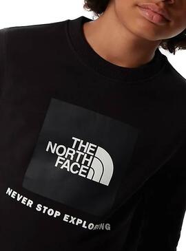 Sweat The North Face Box Crew Noir Garçon Fille