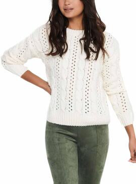 Pull Only Chanet Blanc pour Femme
