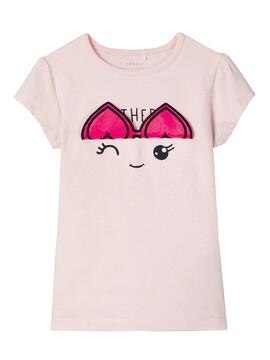 T-Shirt Name It Hapina Rosa pour Fille